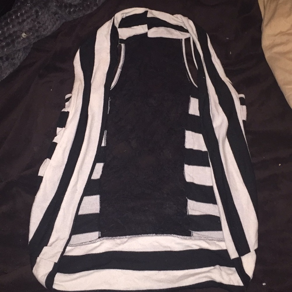 Stripped cover up with lace open back